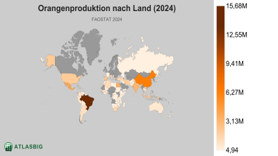 Orangenproduktion nach Land 2026 Thumbnail