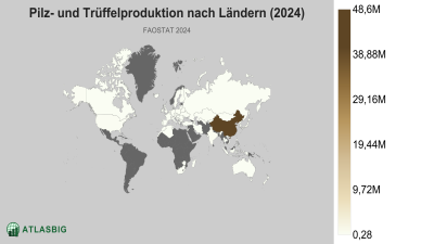 Pilz- und Trüffelproduktion nach Ländern (2024) Thumbnail