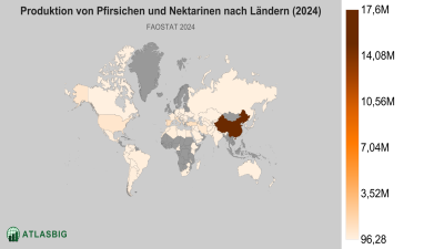 Produktion von Pfirsichen und Nektarinen nach Ländern (2024) Thumbnail
