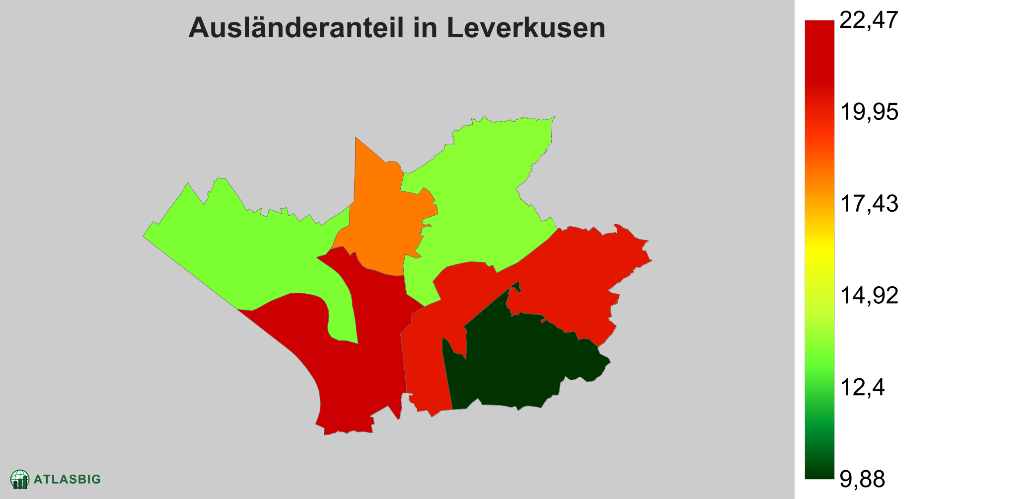 Ausländeranteil in Leverkusen: Wo die meisten Ausländer leben