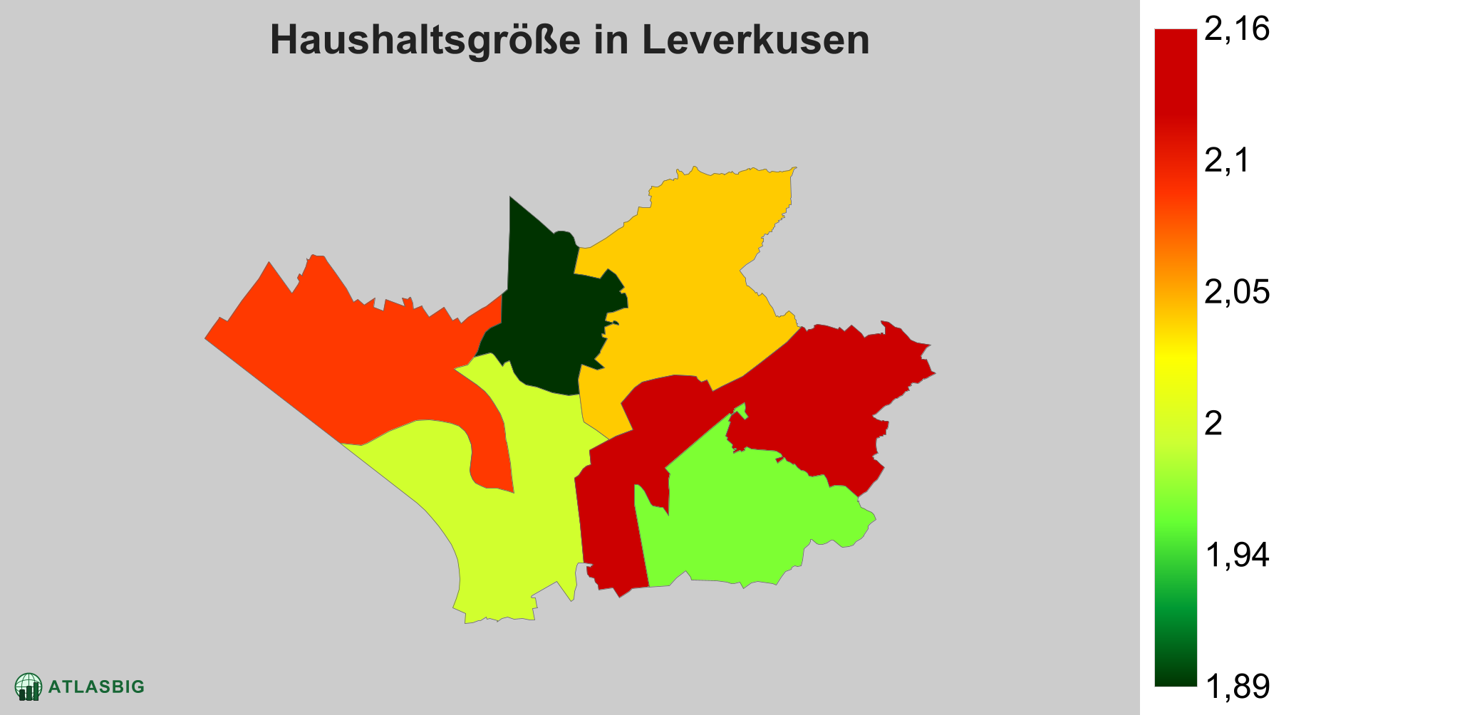 Durchschnittliche Haushaltsgröße in Leverkusen