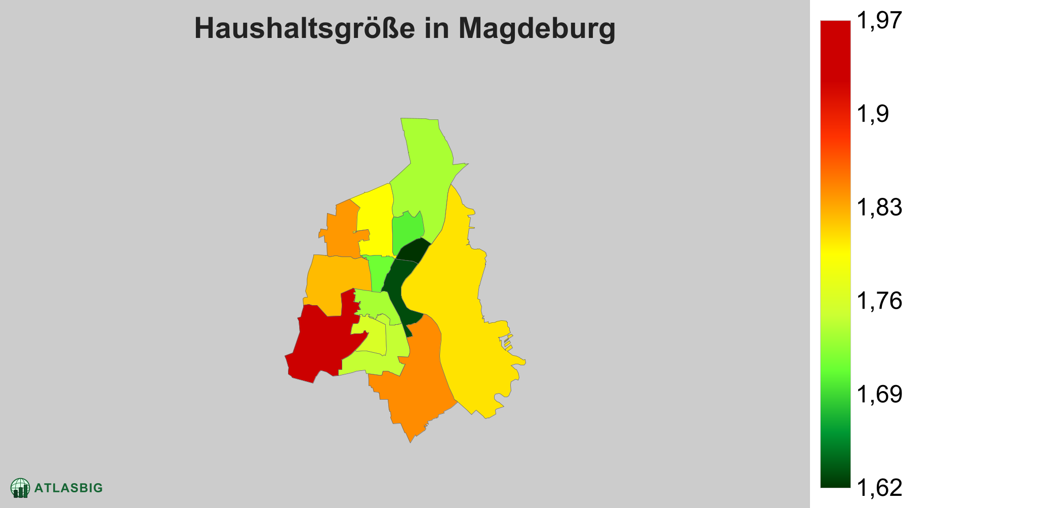 Durchschnittliche Haushaltsgröße in Magdeburg