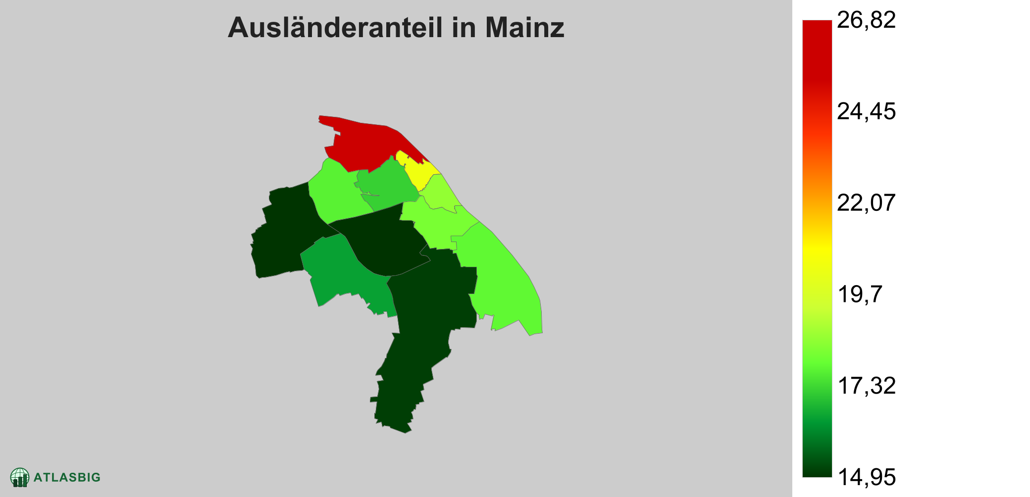Ausländeranteil in Mainz: Wo die meisten Ausländer leben