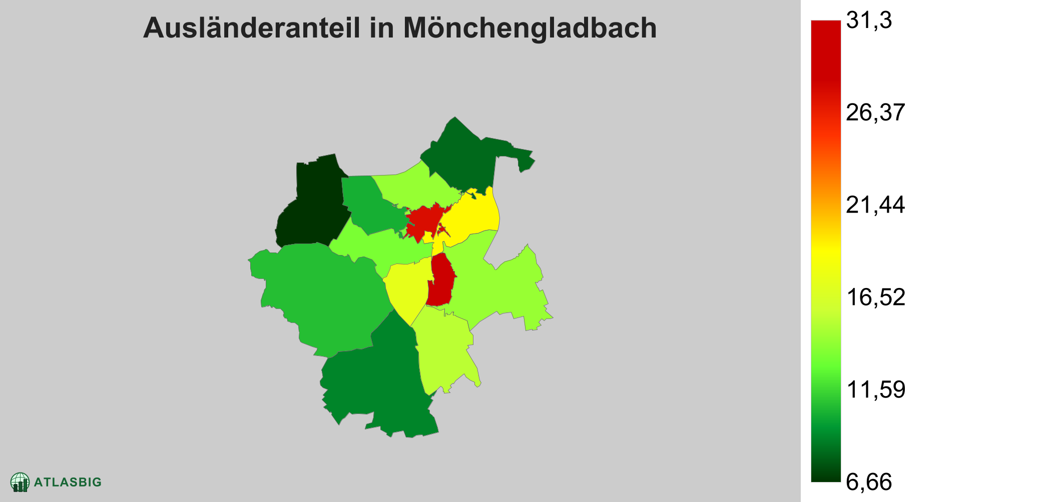 Ausländeranteil in Mönchengladbach: Wo die meisten Ausländer leben