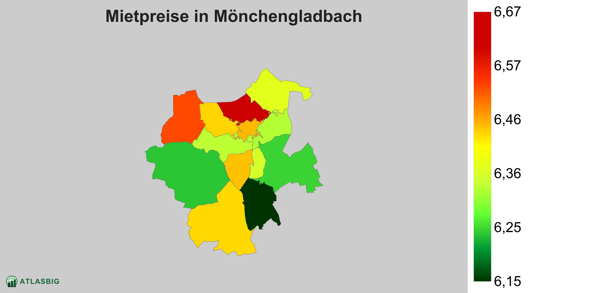 Mietpreise in Mönchengladbach: Durchschnittliche Kaltmiete pro m²