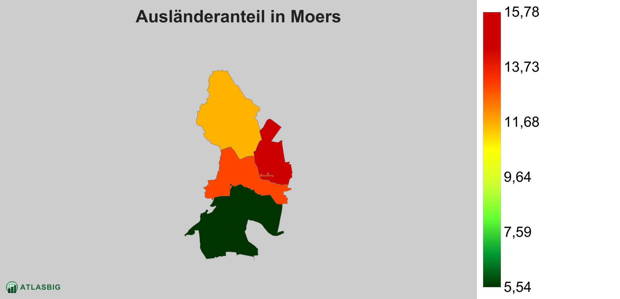 Ausländeranteil in Moers: Wo die meisten Ausländer leben