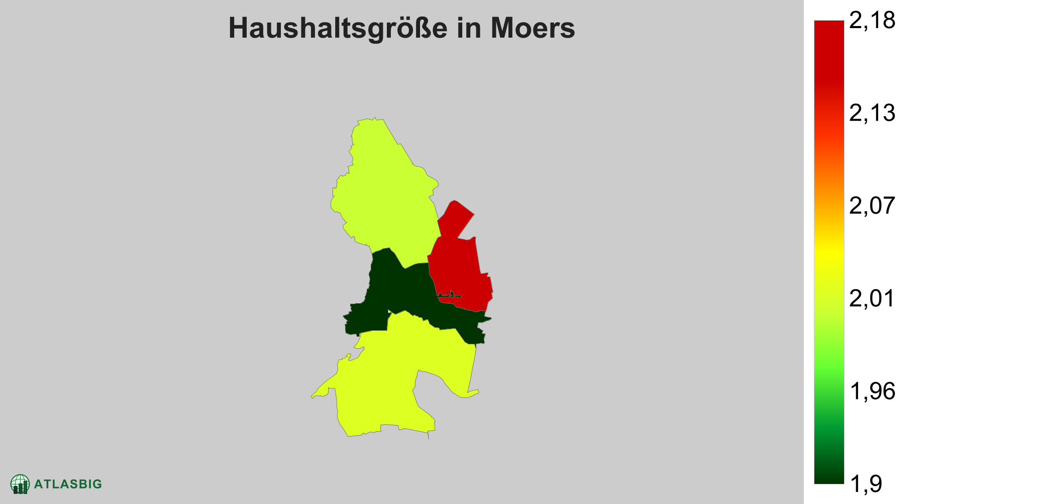 Durchschnittliche Haushaltsgröße in Moers