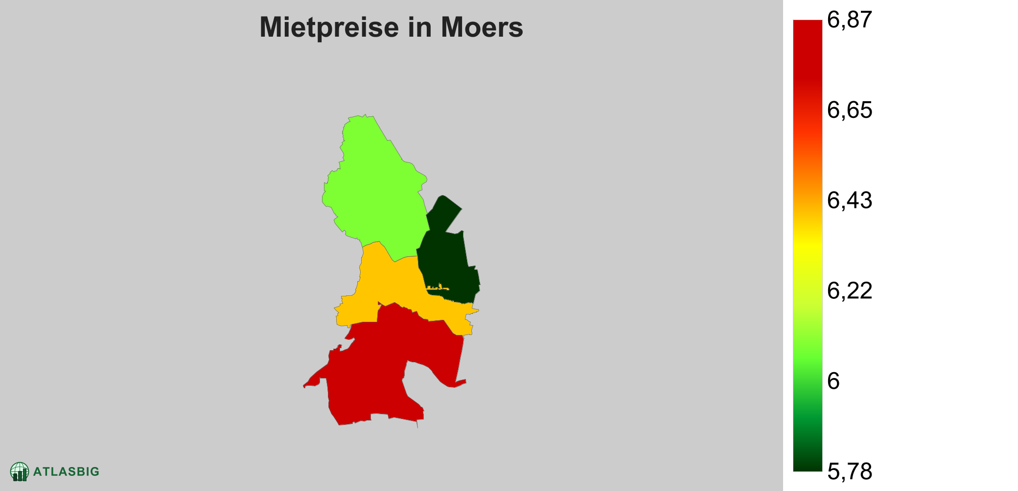 Mietpreise in Moers: Durchschnittliche Kaltmiete pro m²