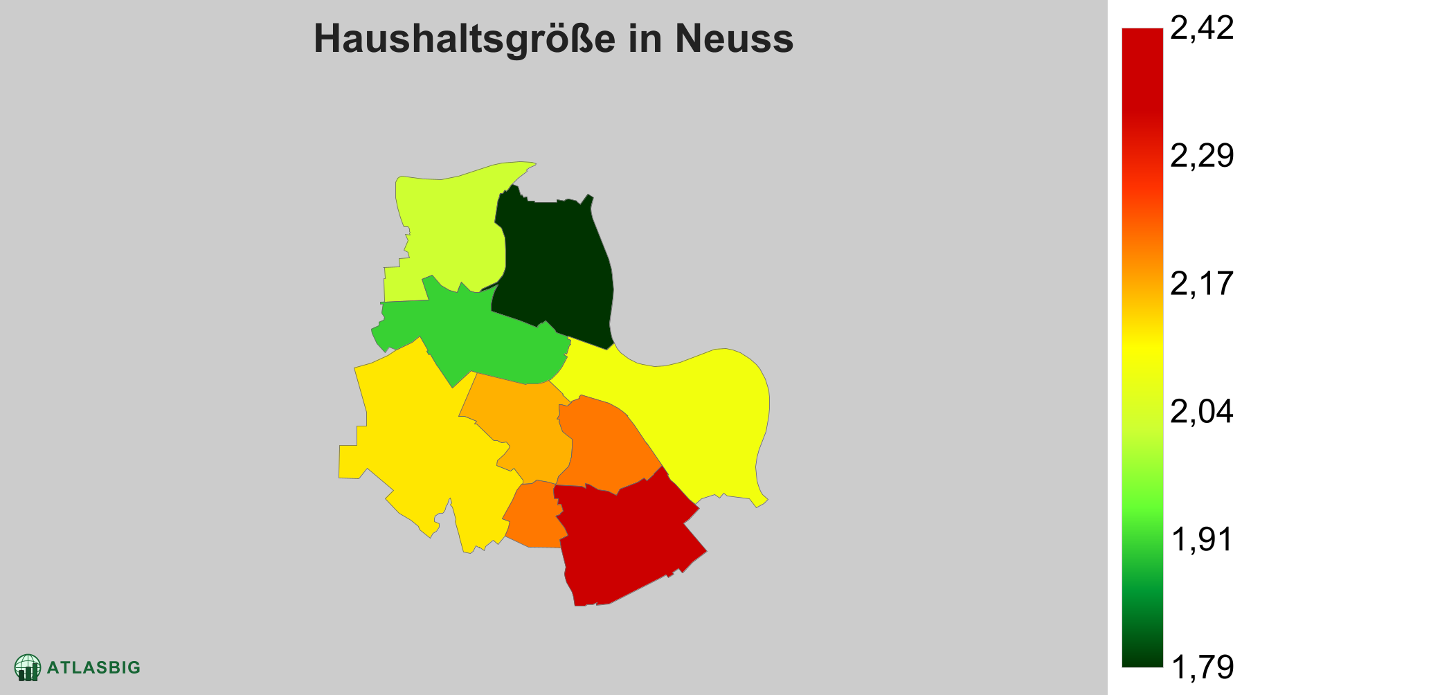 Durchschnittliche Haushaltsgröße in Neuss