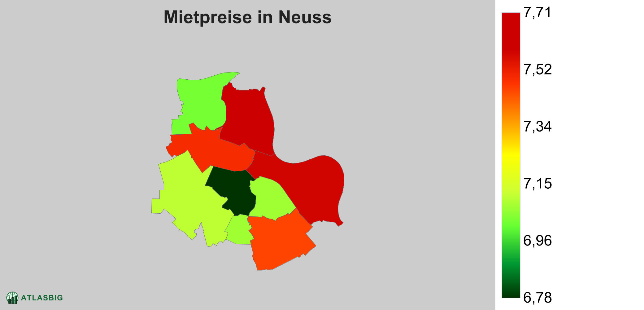 Mietpreise in Neuss: Durchschnittliche Kaltmiete pro m²