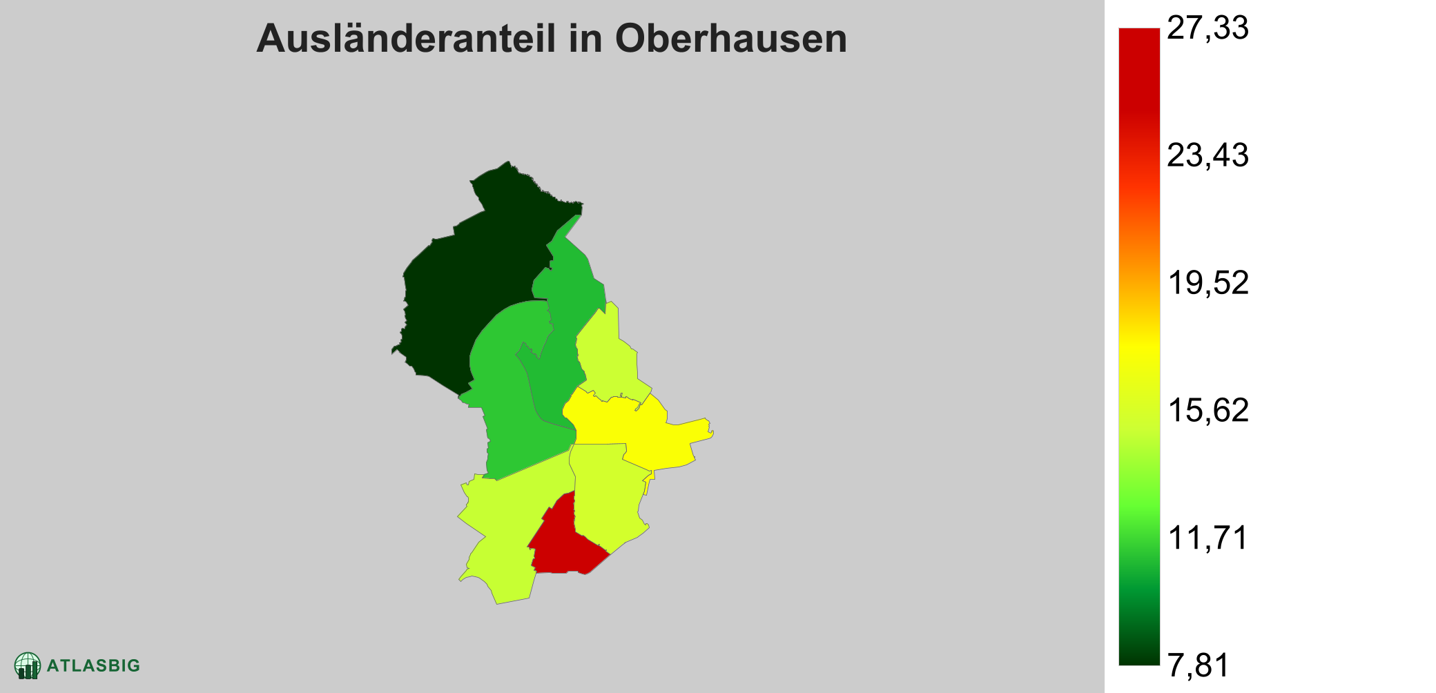 Ausländeranteil in Oberhausen: Wo die meisten Ausländer leben