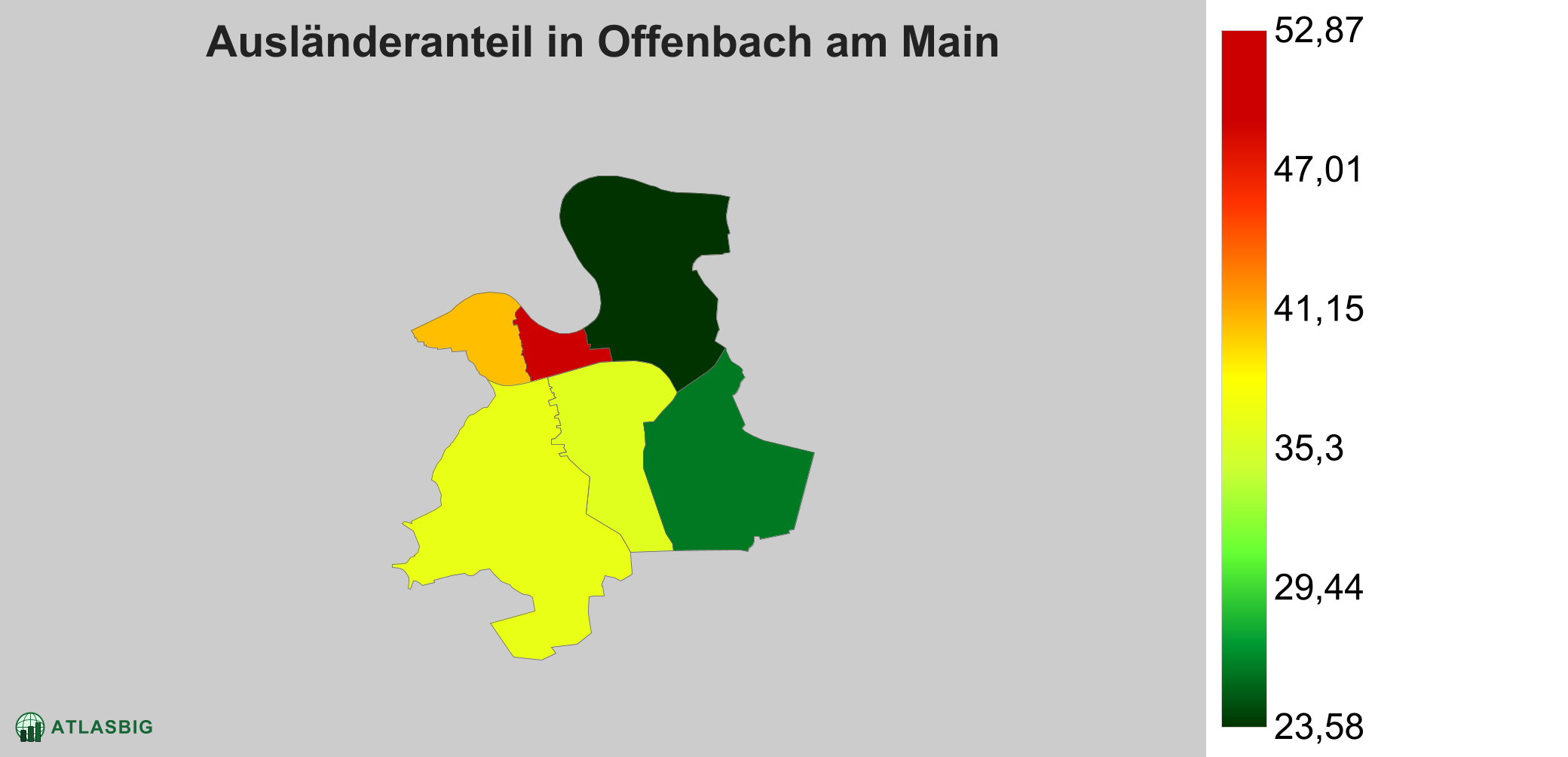 Ausländeranteil in Offenbach am Main: Wo die meisten Ausländer leben