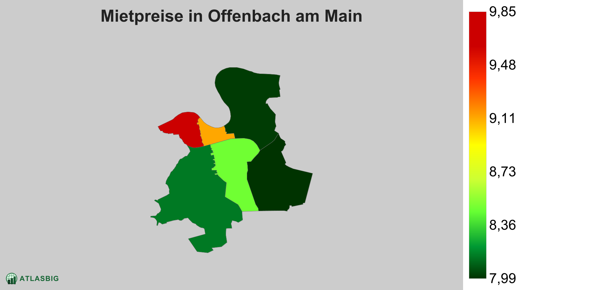 Mietpreise in Offenbach am Main: Durchschnittliche Kaltmiete pro m²