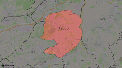 42653 mit angrenzenden Postleitzahlen Thumbnail