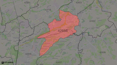 42655 mit angrenzenden Postleitzahlen Thumbnail