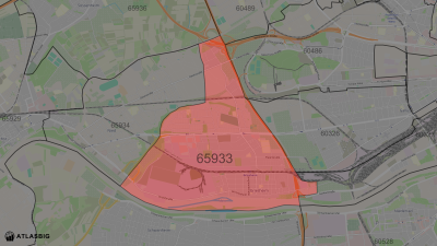 65933 mit angrenzenden Postleitzahlen Thumbnail