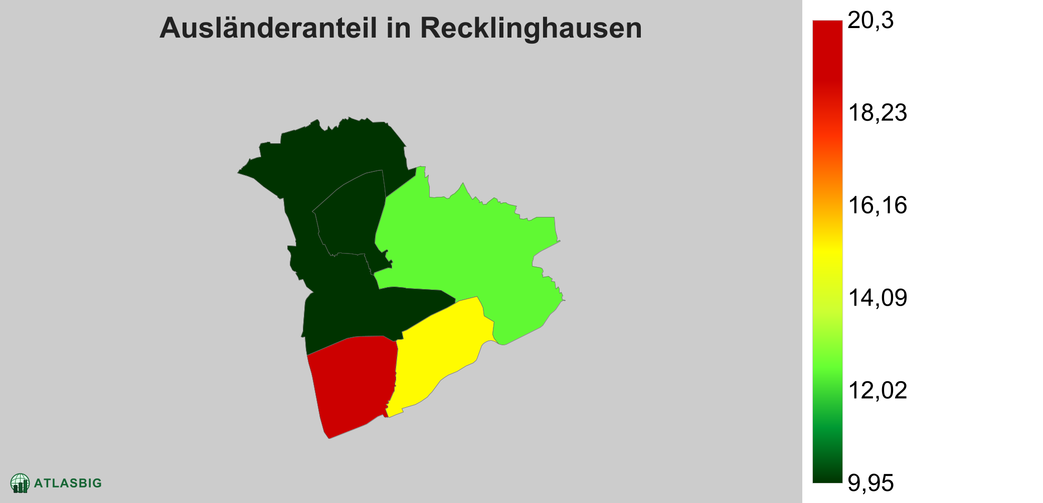 Ausländeranteil in Recklinghausen: Wo die meisten Ausländer leben