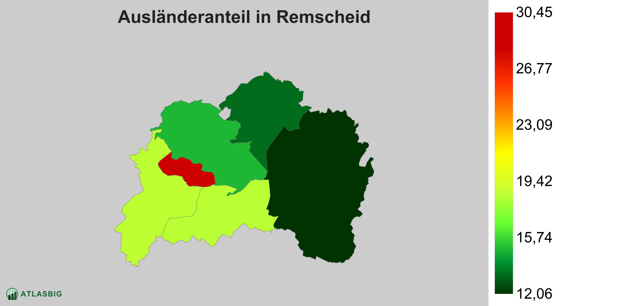 Ausländeranteil in Remscheid: Wo die meisten Ausländer leben