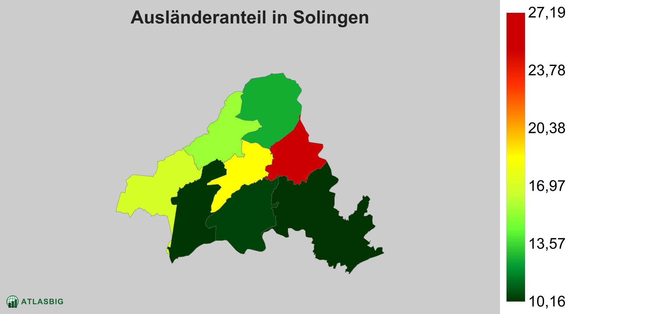 Ausländeranteil in Solingen: Wo die meisten Ausländer leben