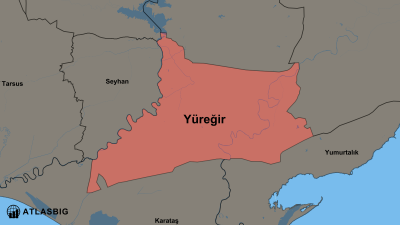 Karte von Yüreğir und den Nachbarkreisen Thumbnail
