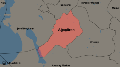 Karte von Ağaçören und den Nachbarkreisen Thumbnail