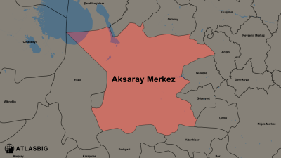 Karte von Aksaray Merkez und den Nachbarkreisen Thumbnail
