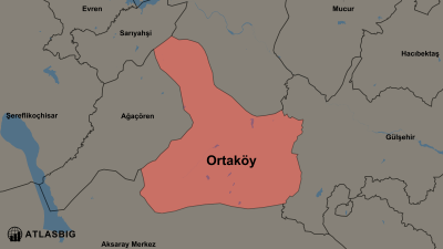 Karte von Ortaköy und den Nachbarkreisen Thumbnail