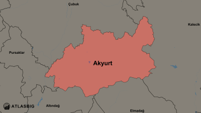 Karte von Akyurt und den Nachbarkreisen Thumbnail