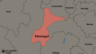 Karte von Etimesgut und den Nachbarkreisen Thumbnail