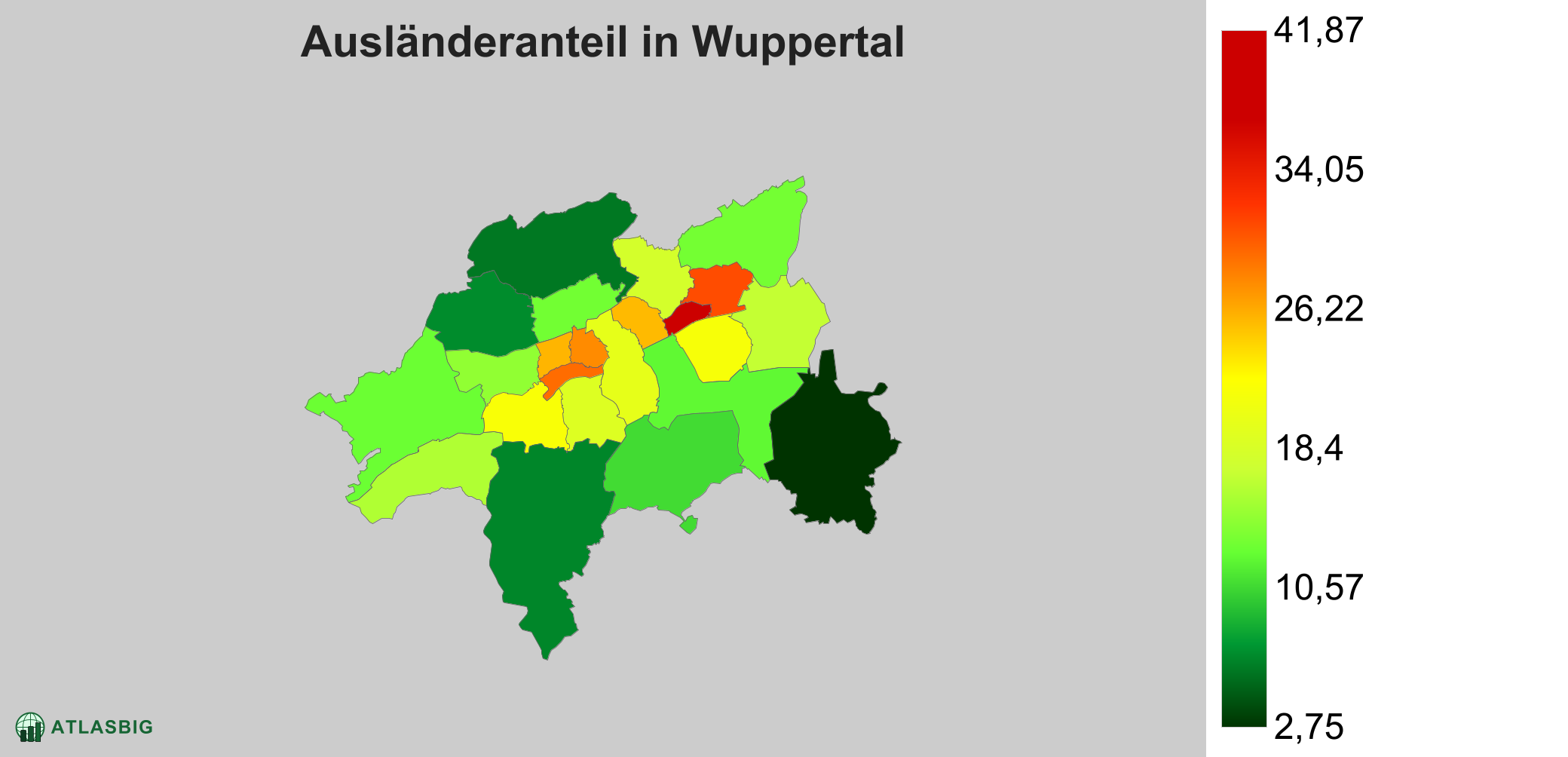 Ausländeranteil in Wuppertal: Wo die meisten Ausländer leben